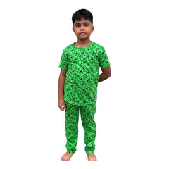 Elite Kids unisex TSHIRT+PANT Green checks