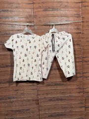 ELITE WOMENS 3/4TH PYJAMA SET PEACH PRINCESS