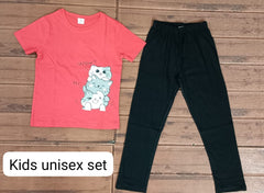 Kids Unisex T-Shirt Pant Set CAT