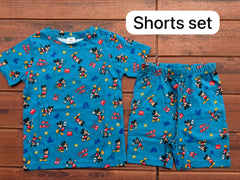 Kids Unisex Short Set  Blue Mickey