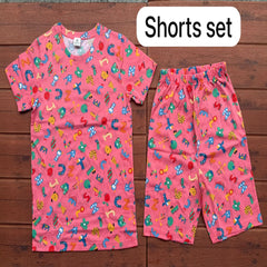 Kids Unisex Short Set  Letter pint