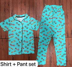 KIDS UNISEX SHIRT SET SPEC PRINT