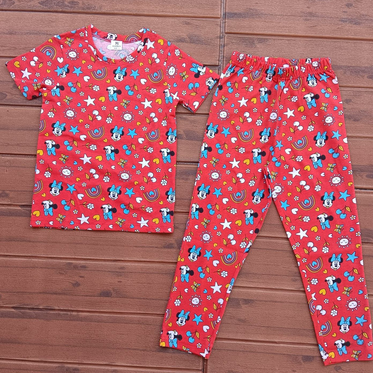 Kids Unisex T-Shirt Pant Set cherry print