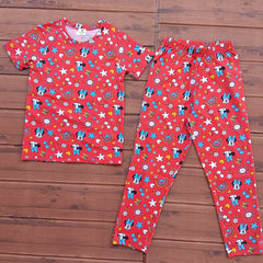 Kids Unisex T-Shirt Pant Set cherry print