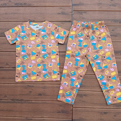 Kids Unisex T-Shirt Pant Set Cup Cake print
