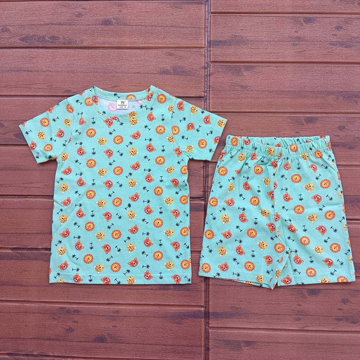 Kids Unisex Short Set lion face