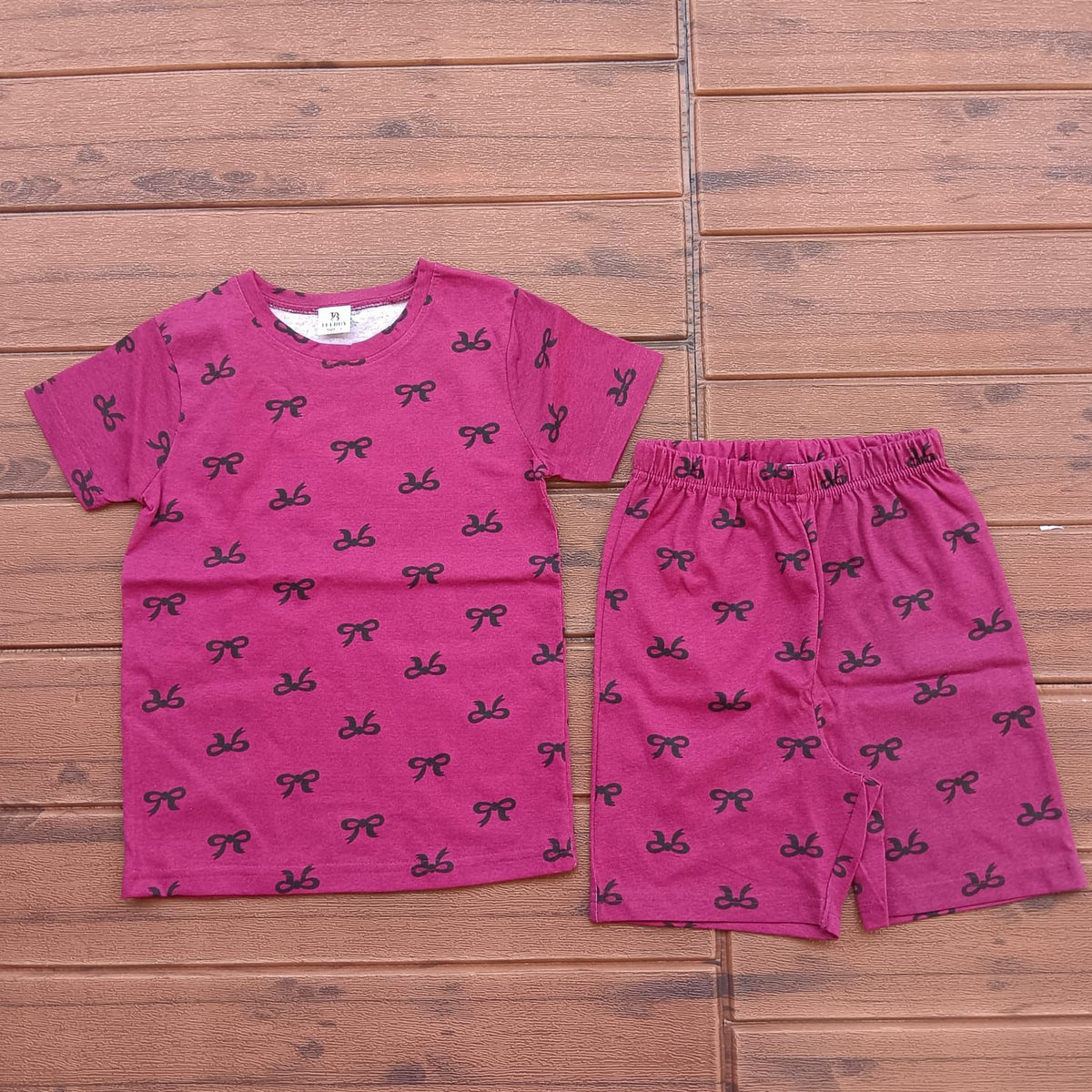 Kids Unisex Short Set  Bow print