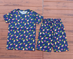 Kids  Unisex Short Set  Blue Ice