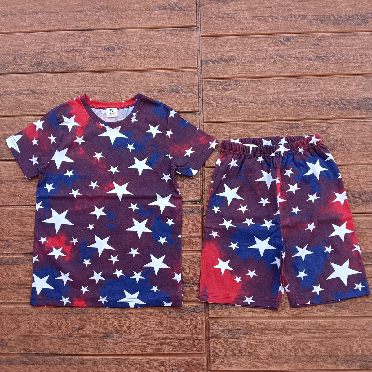 Kids  Unisex Short Set  Big Star Print