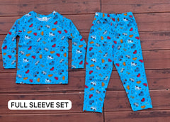 KIDS UNSIEX FULLSLEEVE SET BLUE CAR