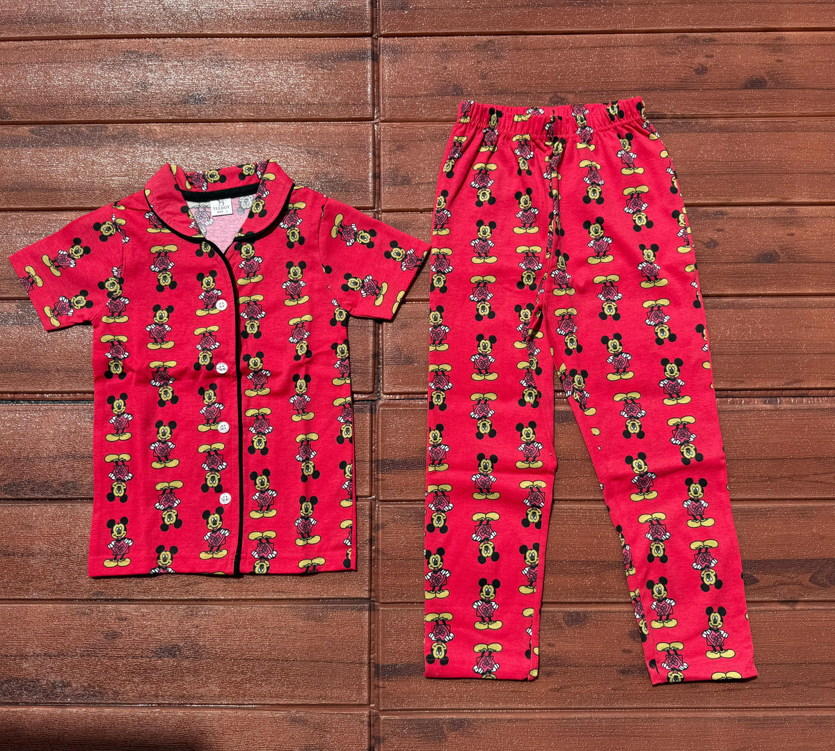 KIDS UNISEX SHIRT SET RED MICKEY