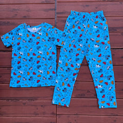 Kids unisex TSHIRT+PANT  BLUE CAR