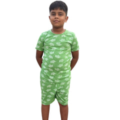 ELITE KIDS UNISEX  SHORTSET- GREEN ELEPHANT