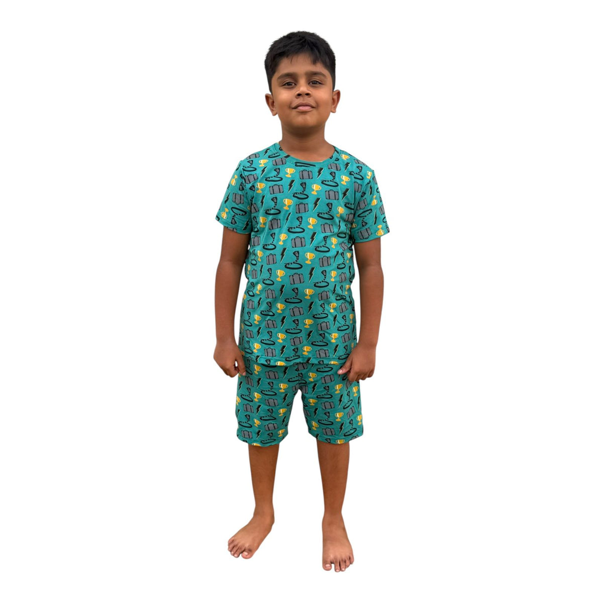 ELITE KIDS UNISEX  SHORTSET- GREEN TROPHY