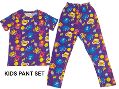 Kids Unisex T-Shirt Pant Set PURPLE