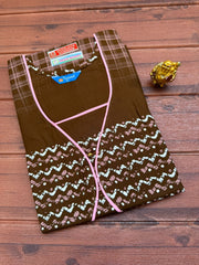FROCK NIGHTY BROWN LINES  PRINT (FULL LENGTH)