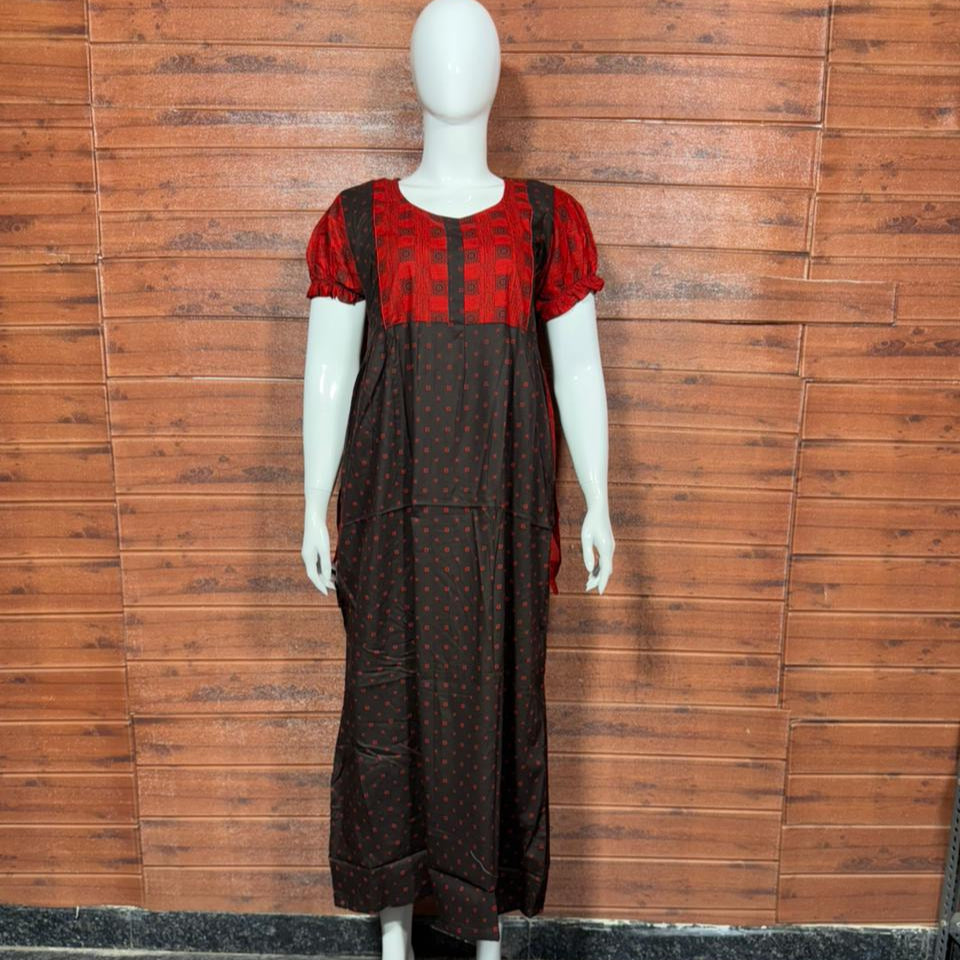 FROCK NIGHTY PUFF SLEEVE  (FULL LENGTH) TBC-23