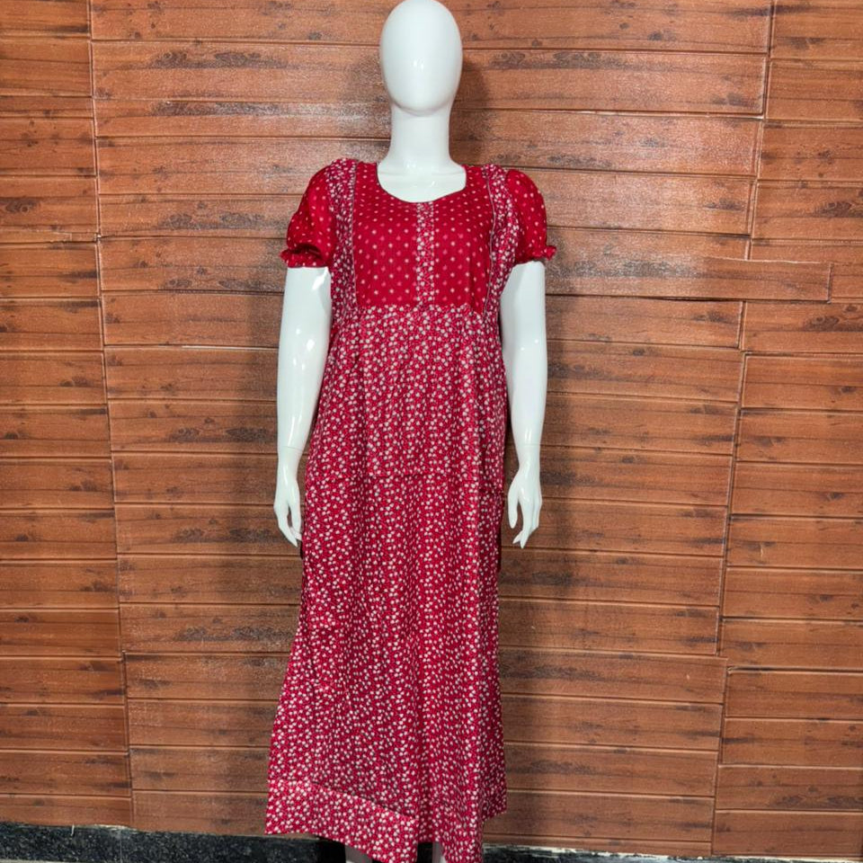 FROCK NIGHTY PUFF SLEEVE  (FULL LENGTH) TBC-21