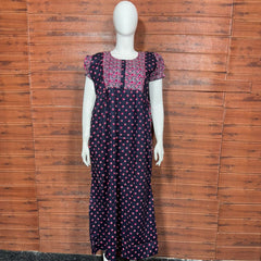 FROCK NIGHTY PUFF SLEEVE  (FULL LENGTH) TBC-10
