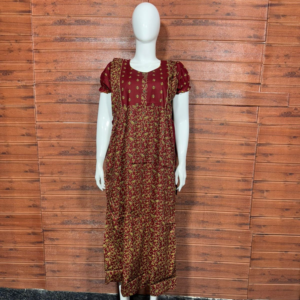 FROCK NIGHTY PUFF SLEEVE  (FULL LENGTH) TBC-2