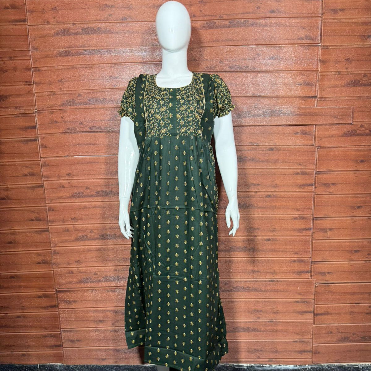 FROCK NIGHTY PUFF SLEEVE  (FULL LENGTH) TBC-12