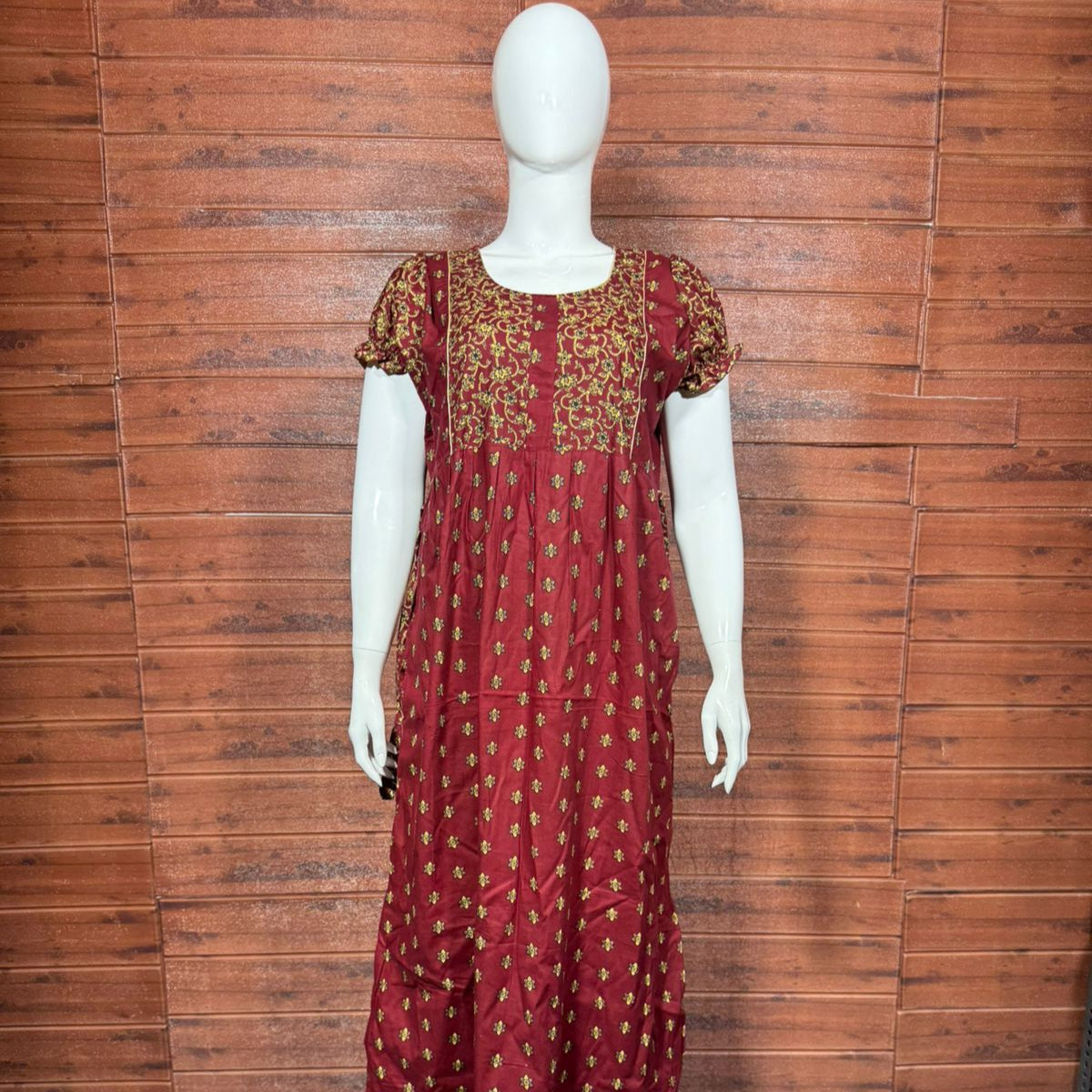 FROCK NIGHTY PUFF SLEEVE  (FULL LENGTH) TBC-8