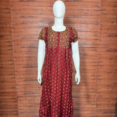 FROCK NIGHTY PUFF SLEEVE  (FULL LENGTH) TBC-8
