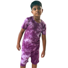 ELITE KIDS UNISEX  SHORTSET- VOILET DYE N DYE
