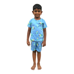 ELITE KIDS UNISEX  SHORTSET-BLUE ALLIGATOR