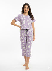 ELITE WOMENS 3/4TH PYJAMA SET VOILET