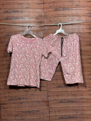 ELITE WOMENS 3/4TH PYJAMA SET  PEACH FLORAL