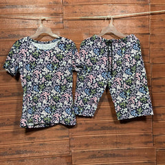 ELITE WOMENS 3/4TH PYJAMA SET  NAVY