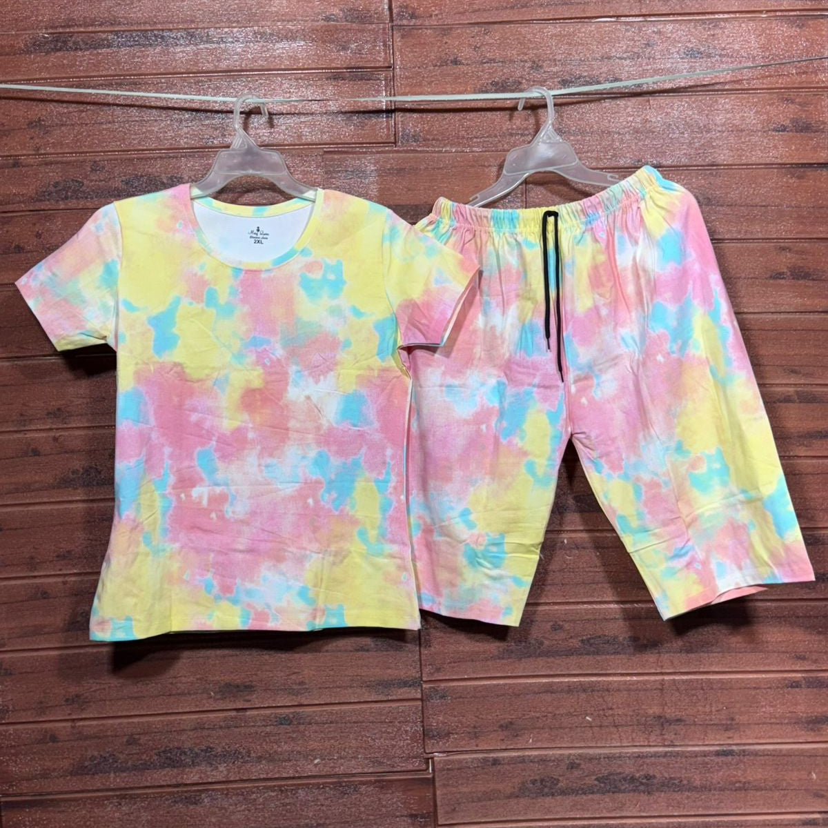 ELITE WOMENS 3/4TH PYJAMA SET RANIBOW