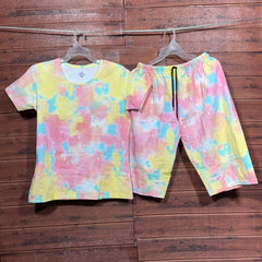 ELITE WOMENS 3/4TH PYJAMA SET RANIBOW