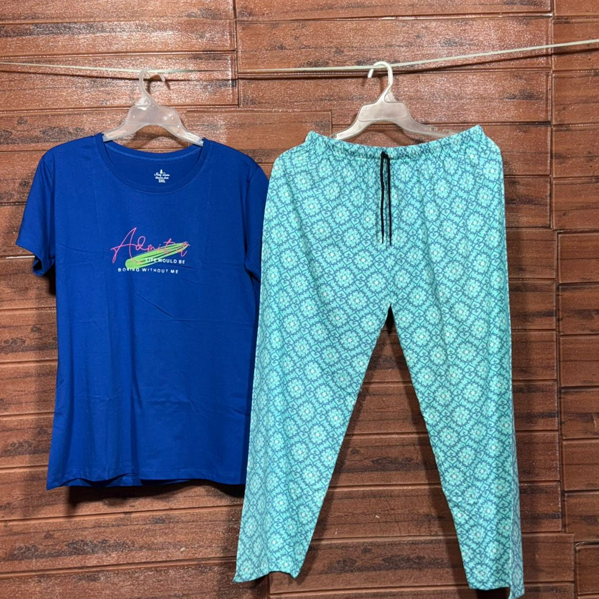 ELITE WOMENS PYJAMA SET WITH FULL PANT ROYAL BLUE