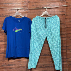 ELITE WOMENS PYJAMA SET WITH FULL PANT ROYAL BLUE