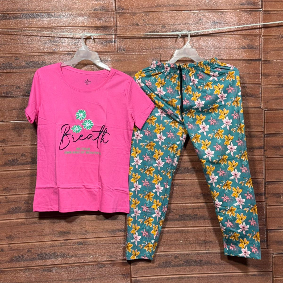 ELITE WOMENS PYJAMA SET WITH FULL PANT PINK