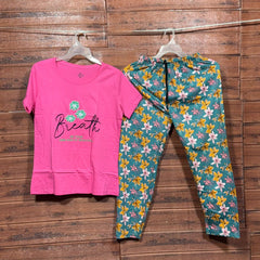 ELITE WOMENS PYJAMA SET WITH FULL PANT PINK