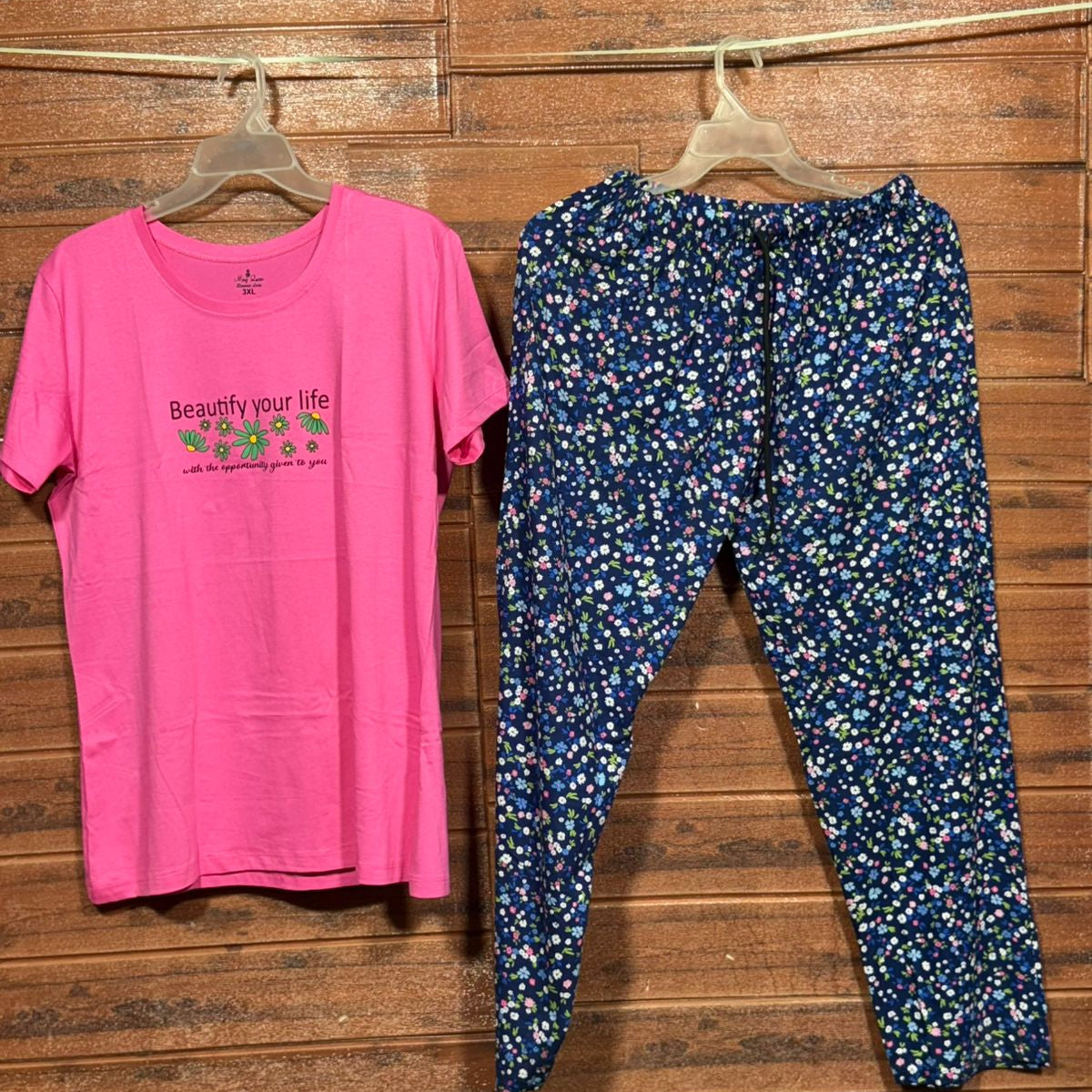 ELITE WOMENS PYJAMA SET WITH FULL PANT PINK
