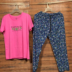 ELITE WOMENS PYJAMA SET WITH FULL PANT PINK