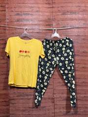 ELITE WOMENS PYJAMA SET WITH FULL PANT yellow