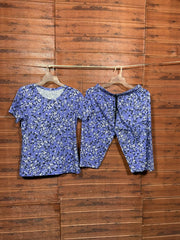 TShirt with 3/4th pant pyjama  dark Voilet
