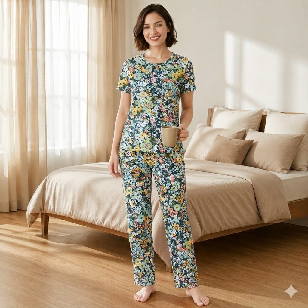 Teebuyclothing ELITE WOMENS TSHIRT + PANT PYJAMA SET ELITE WOMENS TSHIRT + PANT PYJAMA SET