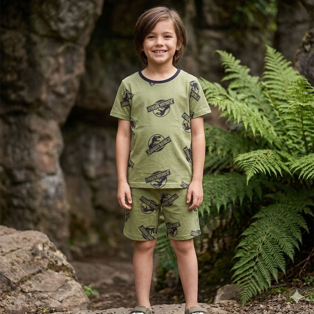 Teebuyindia kids wear ELITE KIDS UNISEX  SHORTSET JURASSIC ELITE KIDS UNISEX  SHORTSET JURASSIC